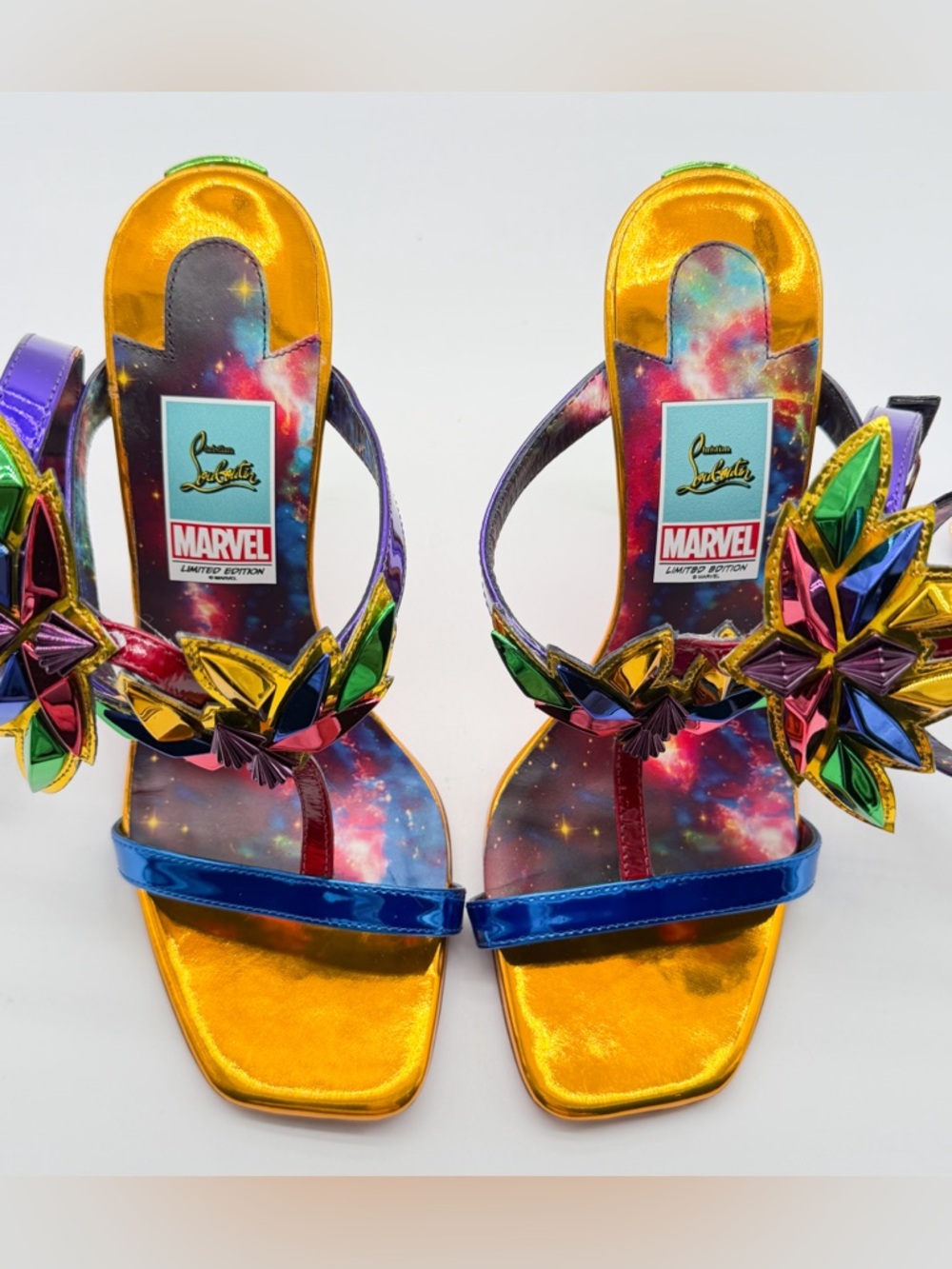 Christian Louboutin Marvel Sea Warrior Gladiator Knee High Sandal Metallic 40.5 - Picture 6 of 14